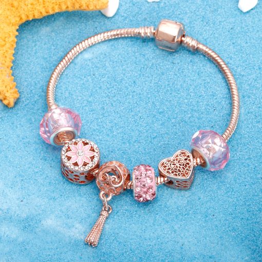 Bracelet Cherry Blossom Tassel Ball Crystal 2