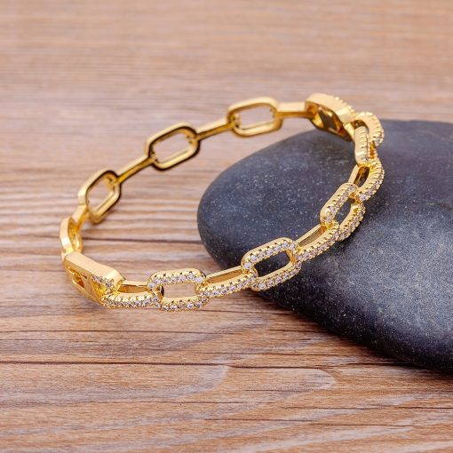 New Arrival Luxury Stackable Statement Gold Bangle 1