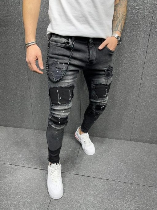 Men's Frayed Skinny Jeans 3