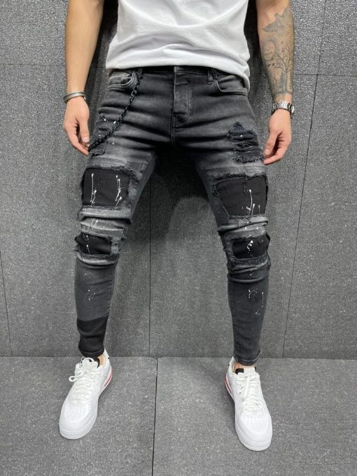 Men's Frayed Skinny Jeans 2