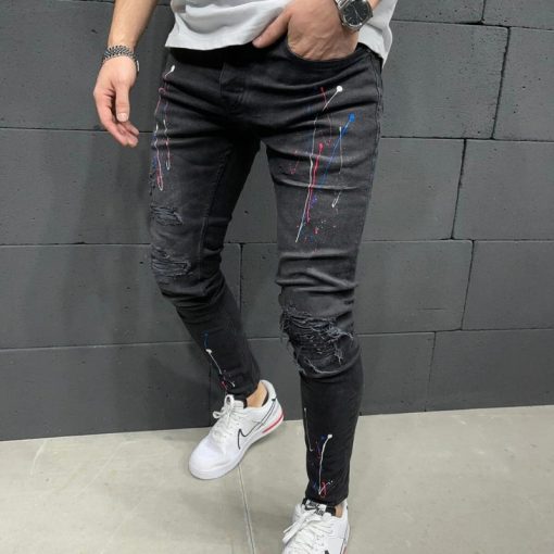 Men Fashion Thin Skinny Jeans 2